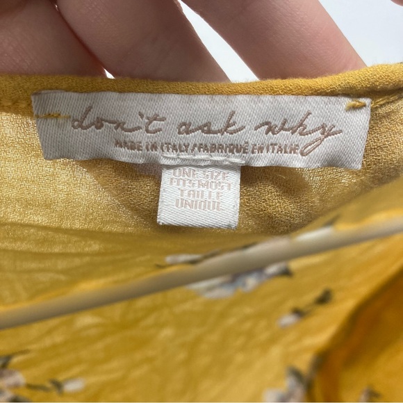 Don’t Ask Why 100% Viscose Bamboo One Size Cardigan Yellow Floral Open Sweater - Picture 2 of 8